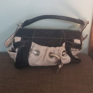 Black and white over the shoulder bag